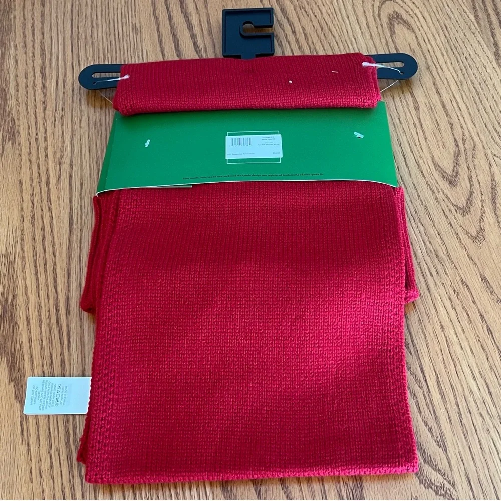 Kate Spade Red Hat & Scarf Set